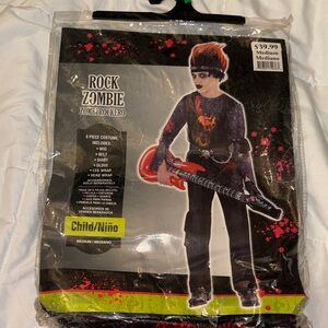 Zombie Rocker Kids Costume - Black and Red